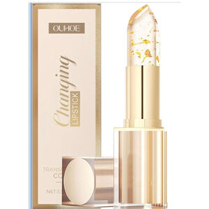 OUHOE Gold Changing Lipstick ONE TUBE (Appears pink not clear) NEW IN BOX